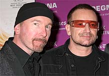 The Edge e Bono, do U2, em Nova York (29/09/2007)