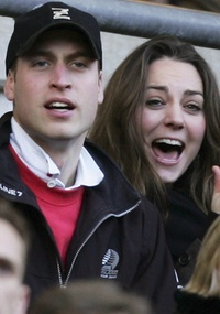 Príncipe William e a namorada Kate Middleton assistem jogo em 2007