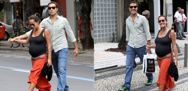Ricardo Pereira e sua mulher, Francisca Pinto, caminham na zona sul do Rio (14/10/2011)