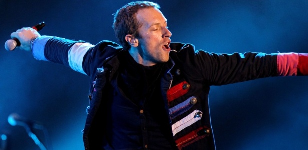 Chris Martin durante show da turnê Viva La Vida no estádio Morumbi, em São Paulo (02/03/2010)