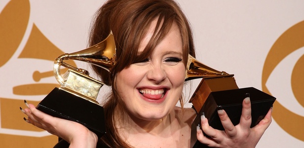 A cantora inglesa Adele durante premiação do Grammy 2009 no Staples Center, em Los Angeles (08/02/2009)