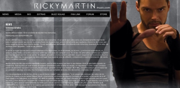 Reproduo/Site Ricky Martin