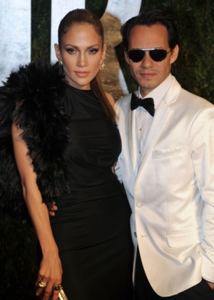 Jennifer Lopez e Marc Anthony participam de evento na California, no ano passado