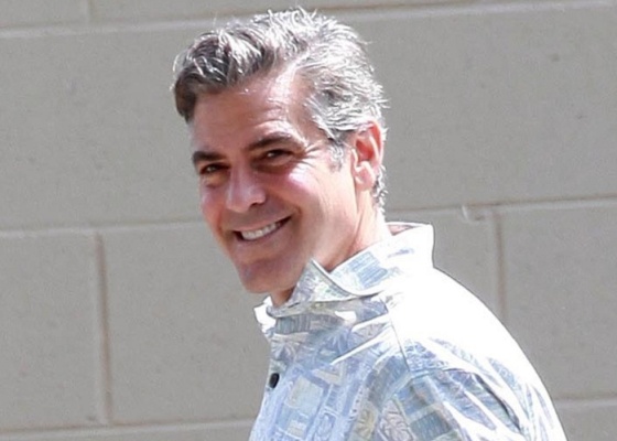 O ator George Clooney no set do filme "The Descendants" no Havaí (25/3/2010)