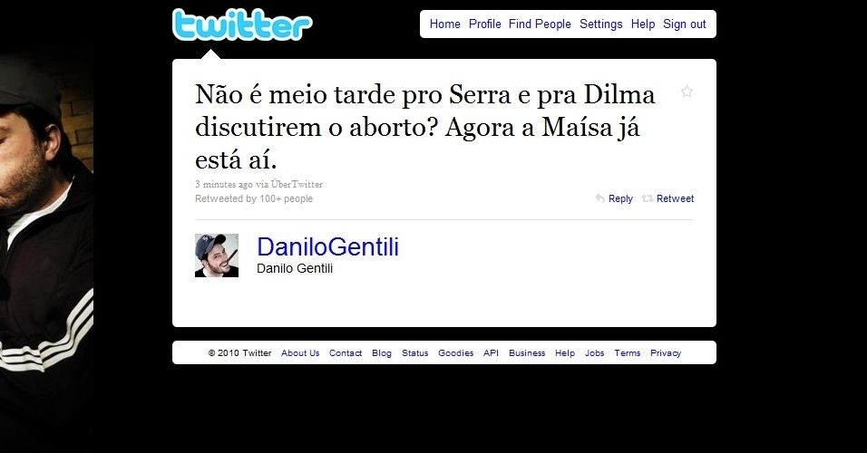 Twitter Danilo Gentili (8/10/2010)