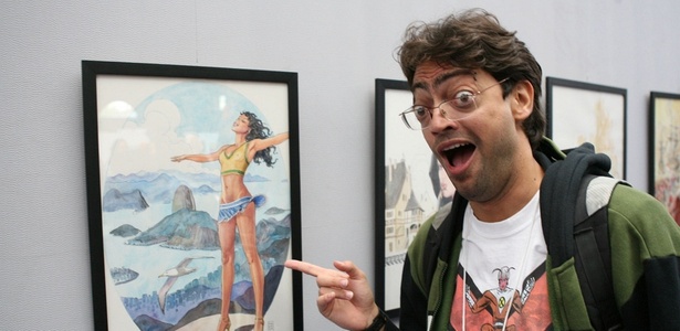 Fernando Caruso visita feira de quadrinhos na regio central do Rio (14/11/10)