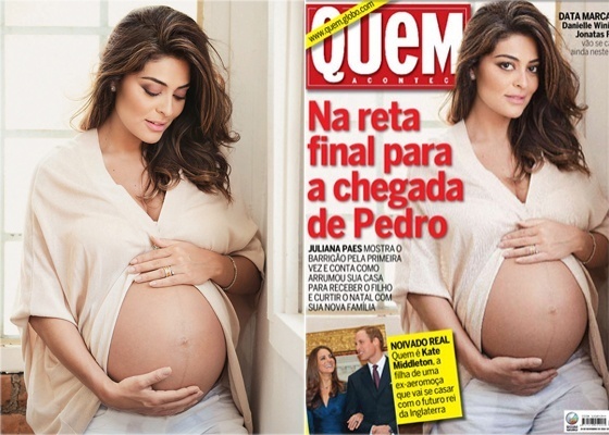 Juliana Paes exibe gravidez na capa da revista Quem (23/11/2010)