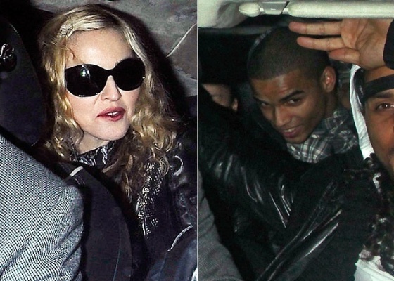 A cantora Madonna e Brahim Zaibat são fotografados saindo de um clube noturno em Londres (6/1/2011)