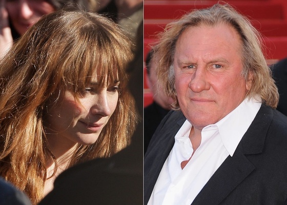 A atriz Julie Depardieu no enterro do irmão Guillaume Depardieu em Paris (17/10/2008) e o ator Gerard Depardieu no Festival de Cannes (20/5/2010)