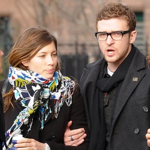 Justin Timberlake e Jessica Biel em Nova York (19/2/2010)