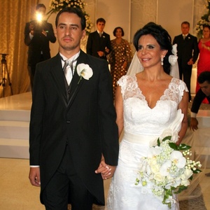 Sílvio Alves e Gretchen no dia do seu casamento, em Goiânia (15/12/2010)