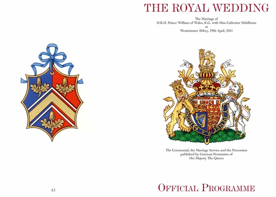 Capa do programa oficial do casamento do príncipe William e Kate Middleton, que será colocado à venda no dia do casamento real (19/4/2011)