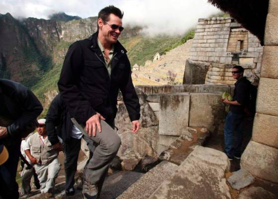 O ator Jim Carrey visita Machu Picchu em Cuzco (30/6/2011)