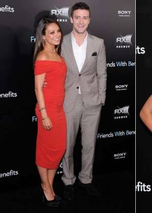 Justin Timberlake e Mila Kunis participam da pré-estreia do filme "Amizade Colorida", em Nova York (18/7/11)