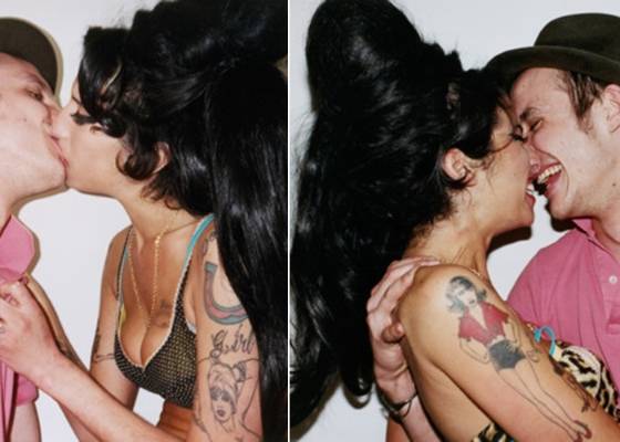 Amy Winehouse e Blake Fielder-Civil em fotos publicadas pelo fotógrafo Terry Richardson em seu blog após a morte da cantora