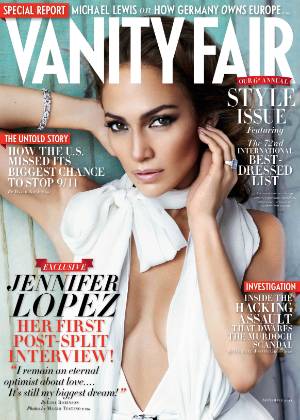 A cantora e atriz Jennifer Lopez na capa da edição de setembro de 2011 da Vanity Fair