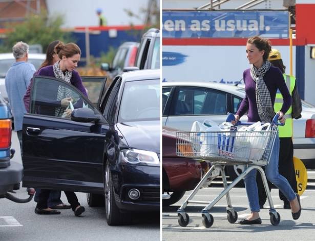 A duquesa Kate Middleton, mulher do príncipe William, foi vista usando a mesma roupa para fazer compras na segunda e na quinta-feira (11/8/11)