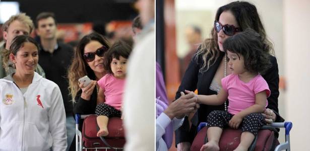 Em foto de agosto de 2011, Daniela Mercury aparece pela primeira vez ao lado da filha Ana Isabel, na época com dois anos
