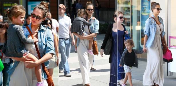 Jessica Alba passeia com a filha mais velha, Honor Marie, 3, em Santa Monica, Califórnia (27/8/11)