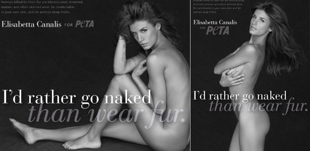 Elisabetta Canalis posa para campanha do Peta (People for the Ethical Treatment of Animals)
