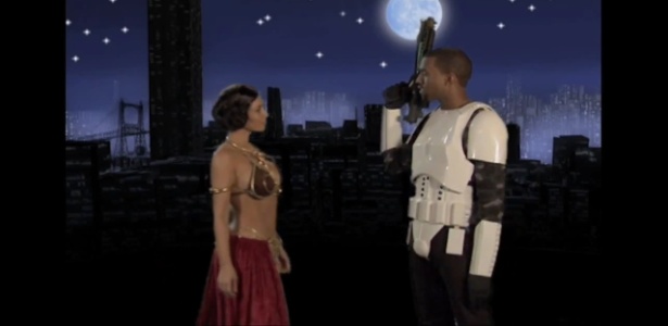 Kim Kardashian e Kanye West no programa "Alligator Boots", que nunca foi ao ar
