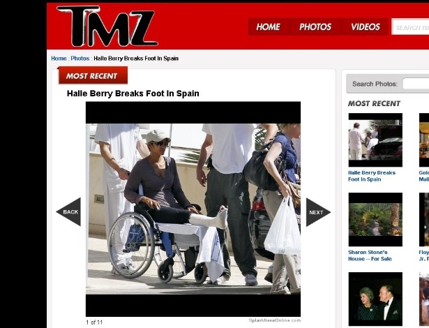 Halle Berry deixa hospital na Espanha com o pé imobilizado