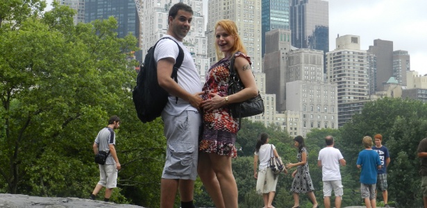 Felipe Corrêa e Babi Xavier no Central Park, em Nova York (setembro/2011)