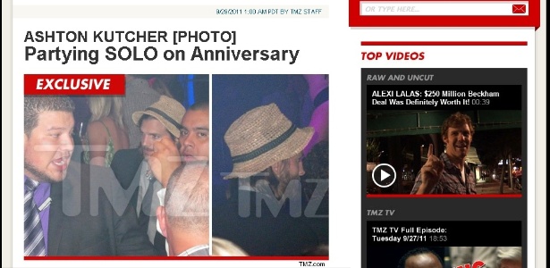 TMZ publica fotos de Ashton Kutcher em clube noturno em San Diego no dia 23, sem a mulher Demi Moore (29/9/2011)
