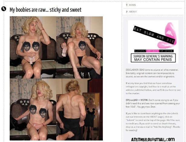 Imagens da cantora Madonna publicadas pelo blog "Eat Blog and Die"