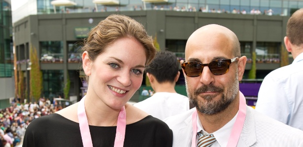 Felicity Blunt e Stanley Tucci na Evian VVIP Suite em Londres, na Inglaterra (20/06/11)