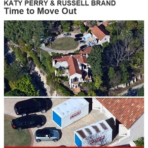 Imagem do TMZ mostra mansão de Katy Perry e Russel Brand sendo desocupada