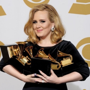 Adele foi um dos destaques no Grammy 2012 - AP Photo/Mark J. Terril