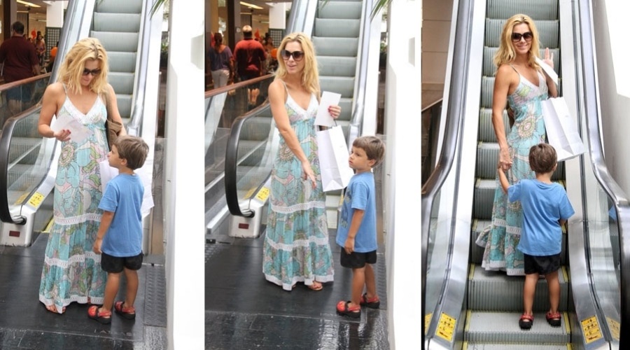Carolina Dieckmann passeia com o filho José em shopping da zona sul do Rio de Janeiro (20/1/12)
