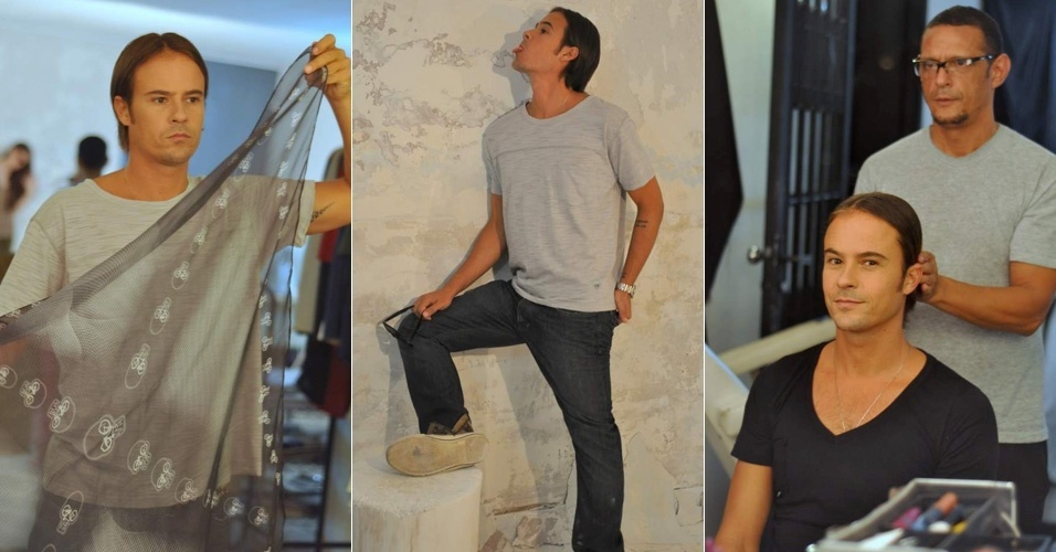 Paulinho Vilhena aparece com o cabelo "lambido" em ensaio para campanha de moda (19/1/12)