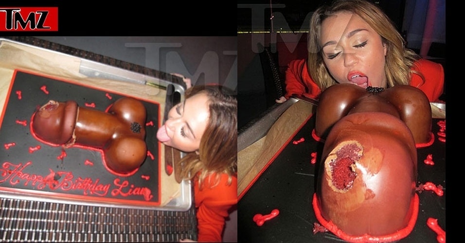 A cantora Miley Cyrus comemorou o aniversário de seu namorado, Liam, no último sábado (21/1/12), lambendo um bolo erótico, informou o site TMZ. Tudo, é claro, regado a muito álcool