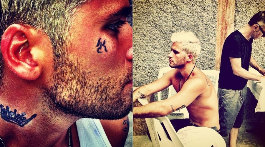Bruno Gagliasso mostra as "novas tatuagens" (25/1/12)