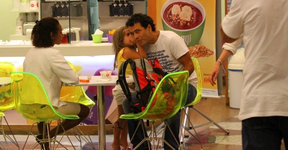 Marcos Palmeira faz passeio com a filha, Júlia, em shopping do Rio (26/1/12)