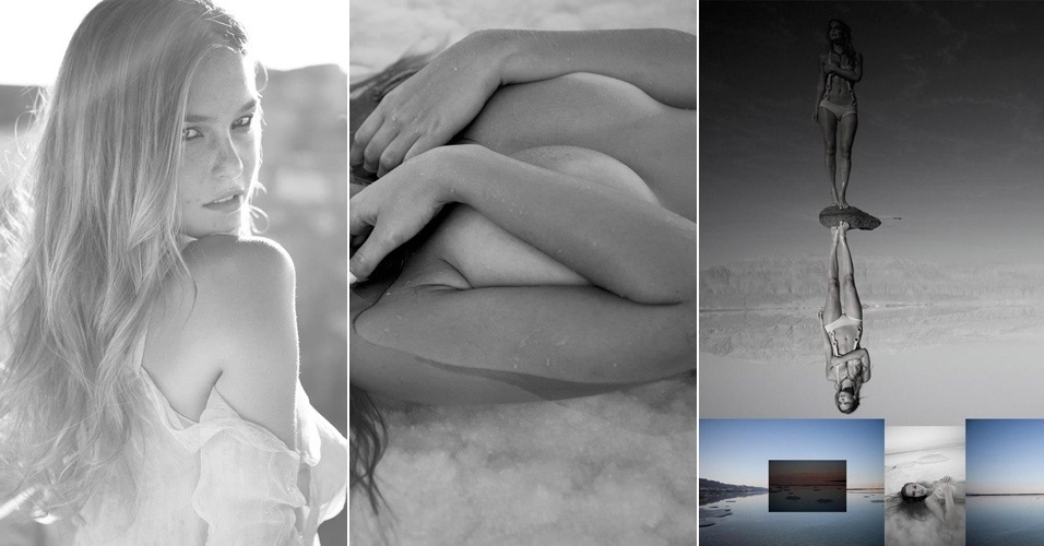 Modelo israelense, Bar Refaeli, publica fotos de ensaios sensuais em seu Facebook. Em uma das imagens ela aparece em uma geleira (26/1/12)