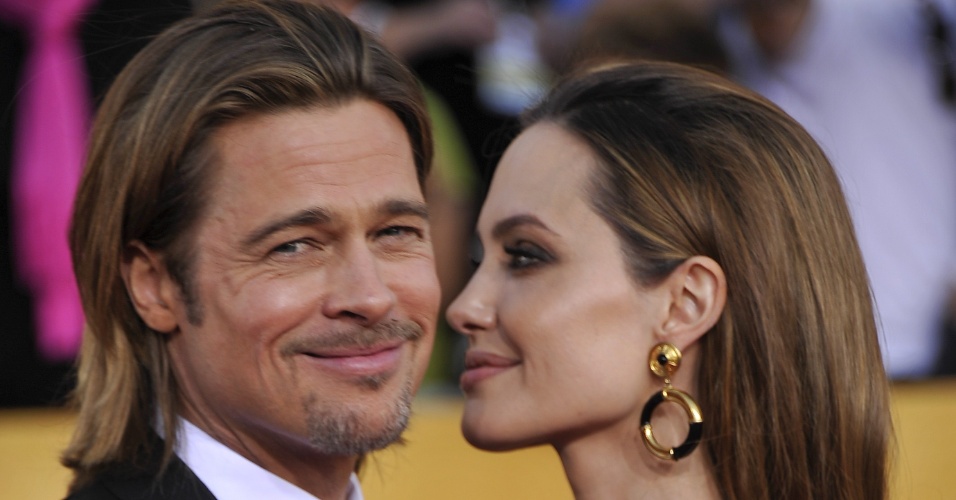 O casal Angelina Jolie e Brad Pitt chegam ao Screen Actors Guild Awards em Los Angeles. Brad Pitt está concorrendo ao prêmio de Melhor Ator pelo filme