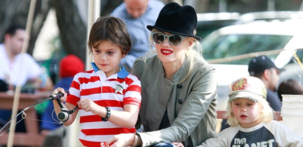 Gwen Stefani com os filhos Zuma e Kingston