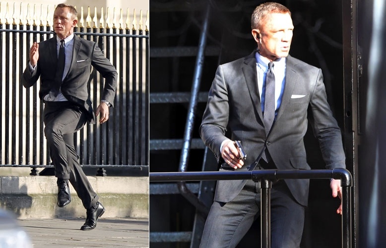Previsto para estrear em novembro, Daniel Craig grava cenas do novo filme de James Bond "Skyfall" em Londres. As filmagens do longa, produzido quatro anos após a primeira atuação de Craig no papel de Bond, começaram em outubro de 2011 e devem se estender até abril deste ano (3/2/12)