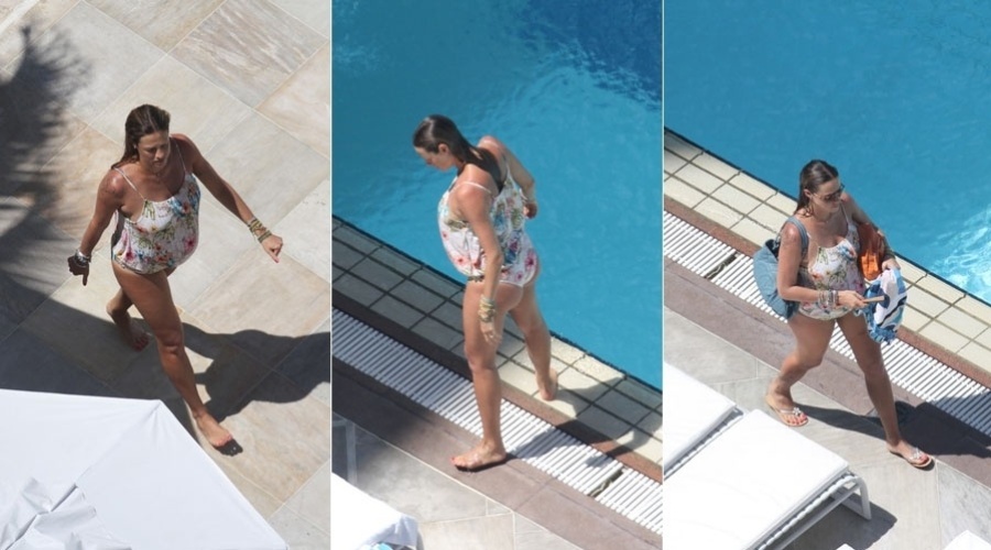 Luana Piovani curte piscina em hotel da zona sul do Rio (7/2/2012)