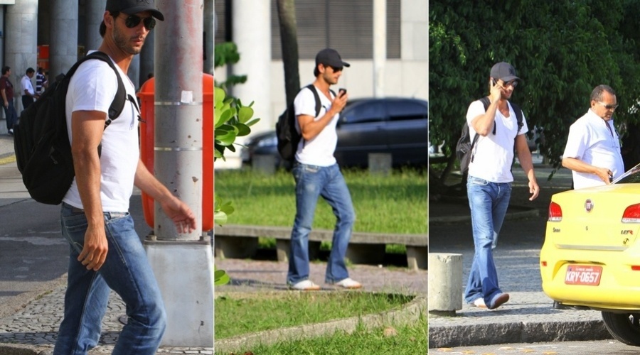 Rodrigo Santoro circula pelo aeroporto Santos Dumont, centro do Rio (8/2/2012)