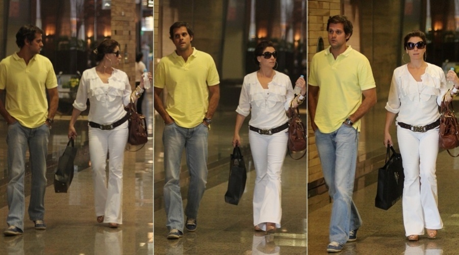 Giovanna Antonelli passeia com o marido, Leonardo Nogueira, em shopping da zona oeste do Rio (29/2/2012)