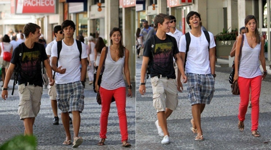 Rodrigo Simas passeia acompanhado de amigos pelo bairro do Leblon, zona sul do Rio (20/3/2012)