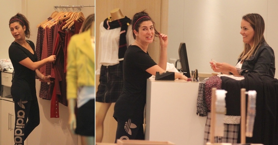 A atriz Fernanda Paes Leme faz compras em shopping na zona oeste do Rio de Janeiro (21/3/12)