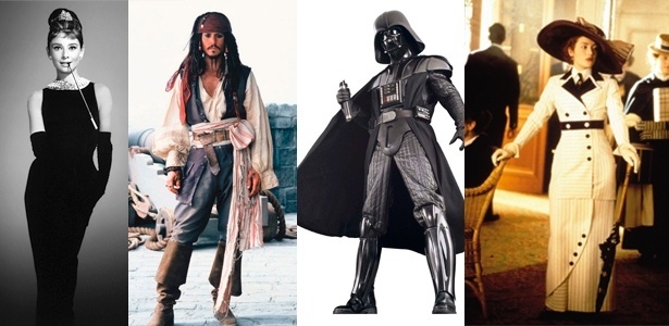 Figurinos dos personagens Holly de "Bonequinha de Luxo", Jack Sparrow de "Piratas do Caribe", Darth Vader de "Star Wars" e Rose de "Titanic" vão à exposição em Londres - Divulgação