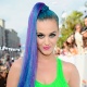 A cantora Katy Perry mostra seus novos cabelos com mechas coloridas - Getty Images