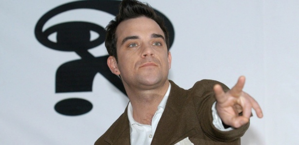 Robbie Williams durante uma entrevista na Cidade do México (18/11/2005)