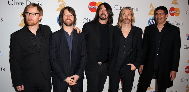 Os integrantes do Foo Fighters em evento pré-Grammy, em Beverly Hills, California (12/02/2011) - Getty Images